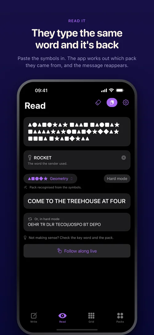 Decoding a friend’s symbols back into words